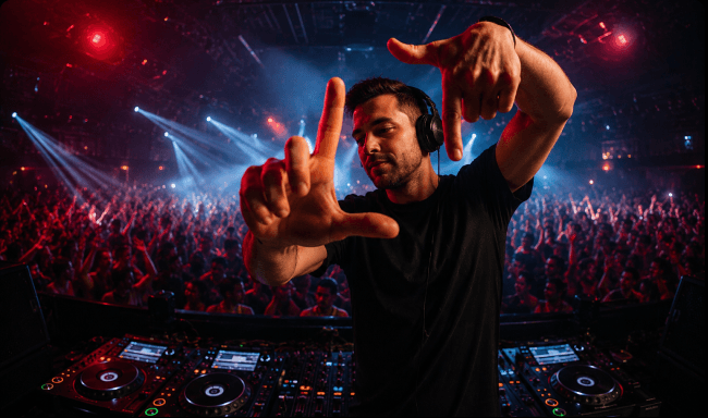 DJ performing at a London Loud event