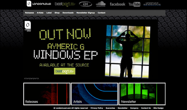 London Loud label website featuring the Windows EP